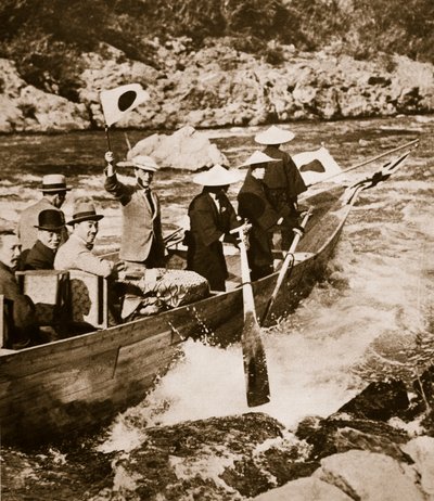 King Edward VIII at the Rapids in Kyoto in Japan, 1922 by English Photographer